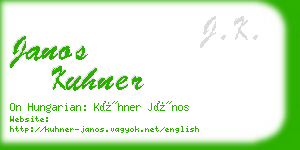 janos kuhner business card